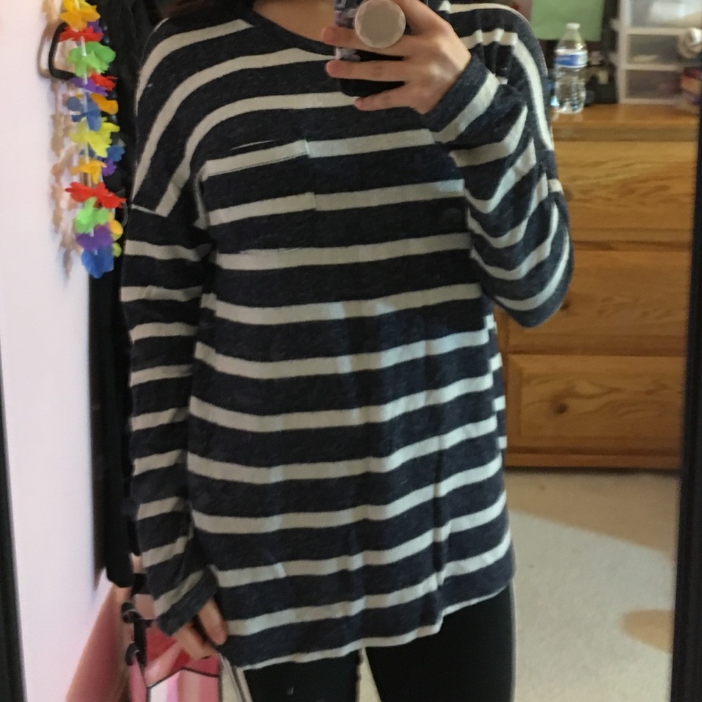 Blue and white stripped shirt